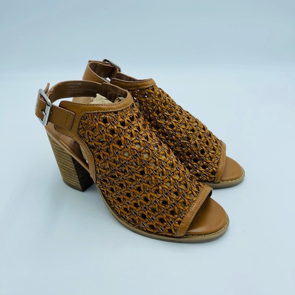 Steve Madden Ranya Woven Peep Toe Sandals Heels - Picture 2 of 8